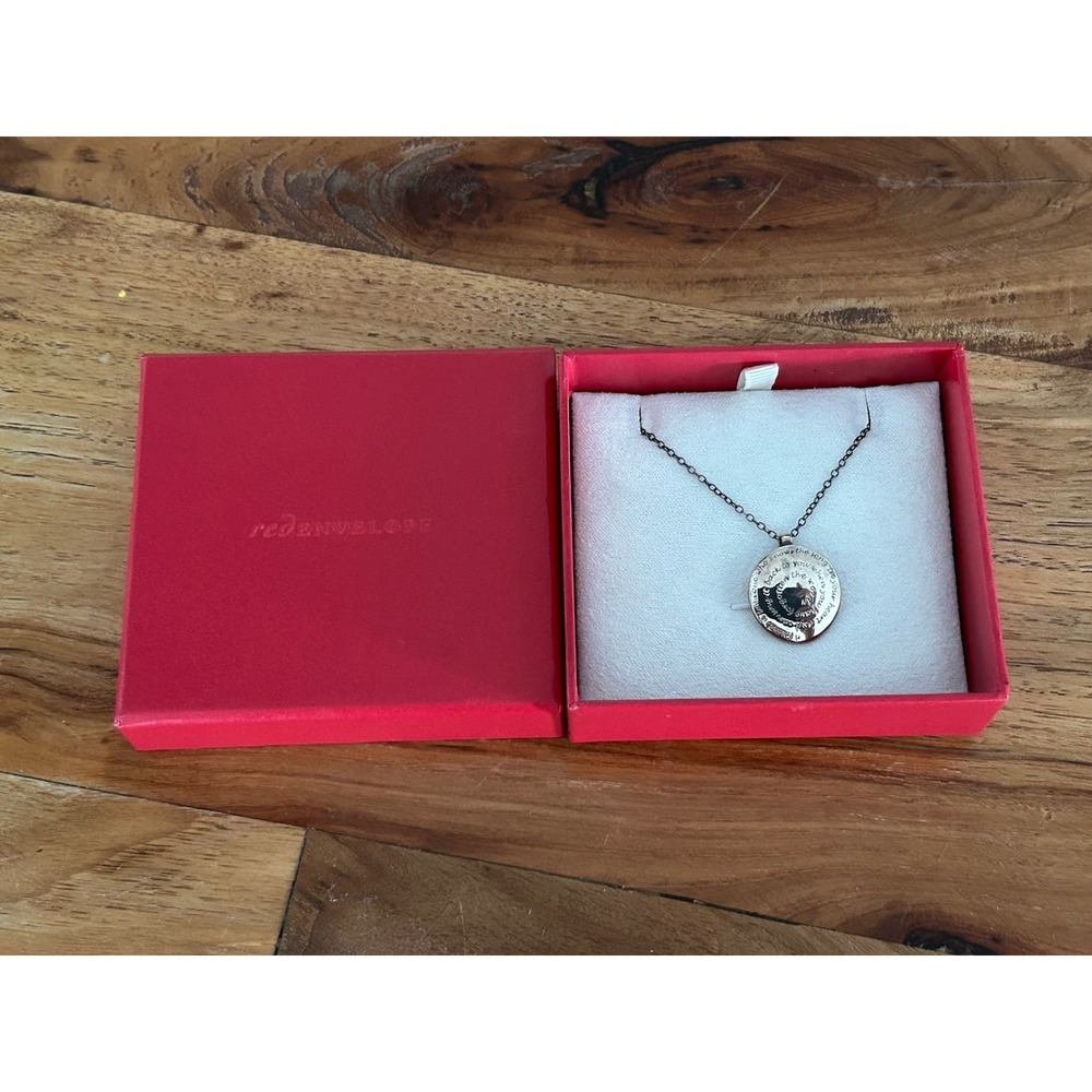 Vintage Red Envelope Friends Forever Sterling Silver  Necklace Pendant Chain 925